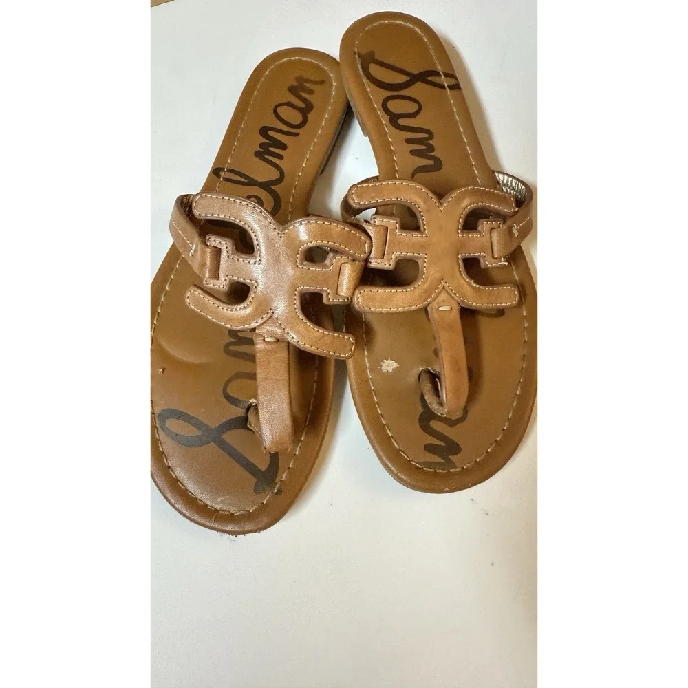 Sam Edelman‎ Carter Brown Slip On Thong Leather Women's Sandals Size 7